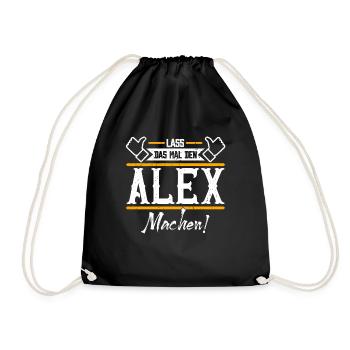 Alex Geschenkidee Geschenk Geburtstag - Turnbeutel - Schwarz - Vorne