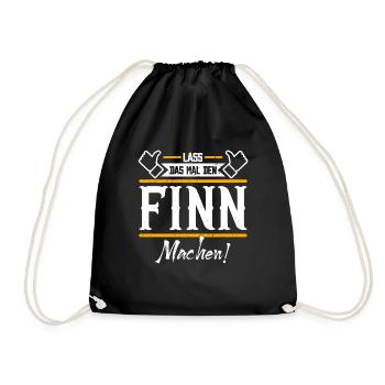 Finn Geschenkidee Geschenk Geburtstag - Turnbeutel - Schwarz - Vorne