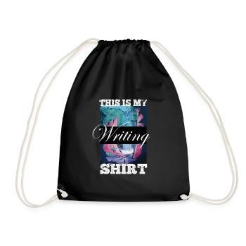 This is my writing shirt writer writer - Drawstring Bag - black - Front