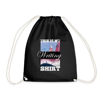This is my writing shirt writer writer - Drawstring Bag - black - Front