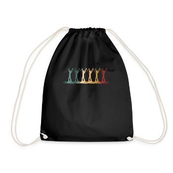 Rétro Skieur Silhouette Vintage Ski Amour - Sac de sport léger - noir - Devant