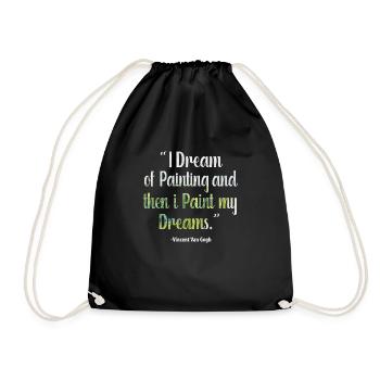 Positive Art Quote by Van Gogh Design - Drawstring Bag - black - Front