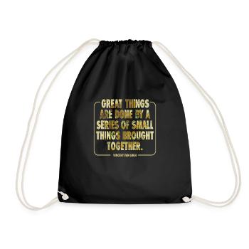 Positive Art Quote by Van Gogh Design - Drawstring Bag - black - Front