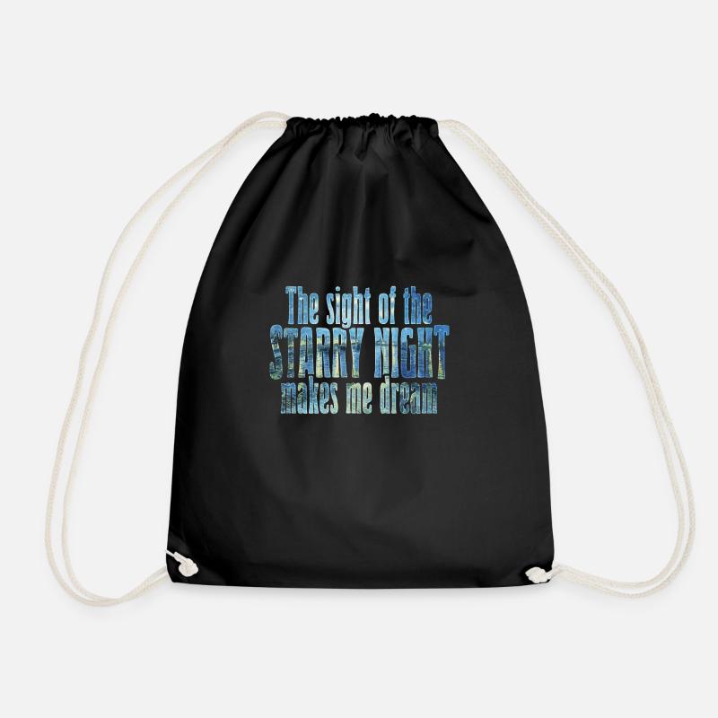 Starry Night Kunst Zitat von Van Gogh Design - Turnbeutel - Schwarz