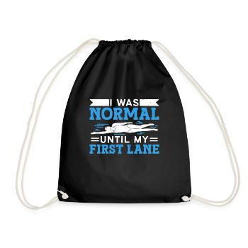 Schimmer Schwimmen I Was Normal Until My First - Turnbeutel - Schwarz - Vorne