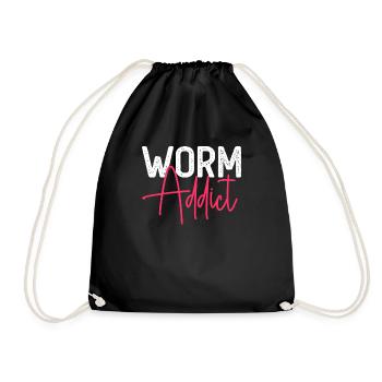 Kompost Würmer Geschenk - Turnbeutel - Schwarz - Vorne