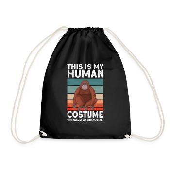 Orangutan - Drawstring Bag - black - Front