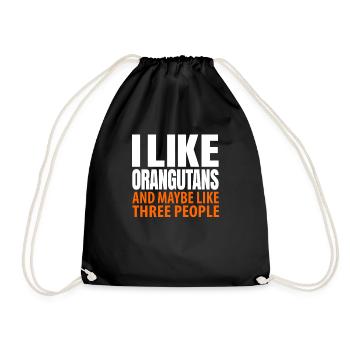 Orangutan - Drawstring Bag - black - Front