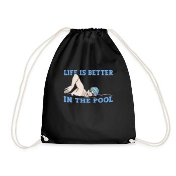 La vie de natation scintillante est meilleure dans la piscine - Sac de sport léger - noir - Devant