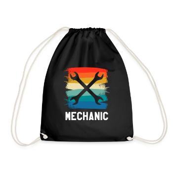 Rétro Vintage Classic Mechanic Mécanique - Sac de sport léger - noir - Devant