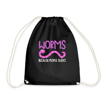 Kompost Würmer Geschenk - Turnbeutel - Schwarz - Vorne