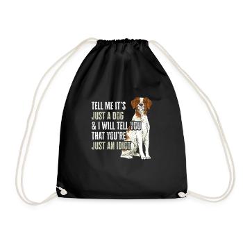 French Brittany Spaniel Epagneul Breton Geschenk - Turnbeutel - Schwarz - Vorne