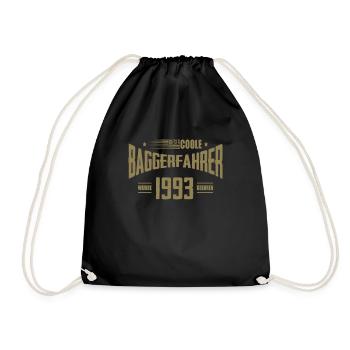 Geschenke zum 50. Geburtstag Baggerfahrer Baggern - Turnbeutel - Schwarz - Vorne