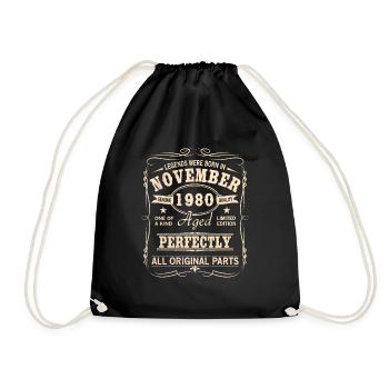 Millésime Novembre 1980 Anniversaire - Sac de sport léger - noir - Devant