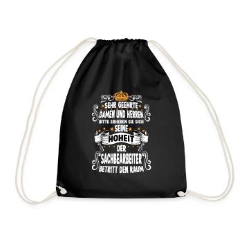 Sachbearbeiter T Fun Spruch Motiv Sachbearbeiter - Turnbeutel - Schwarz - Vorne