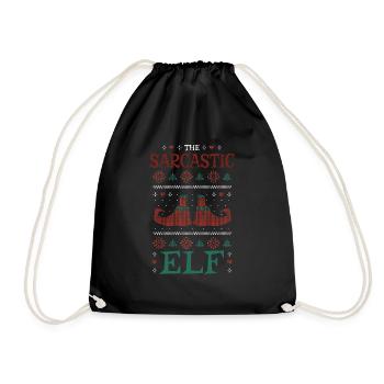 Elf Sarcastic December Love Elf Ugly Christmas - Turnbeutel - Schwarz - Vorne