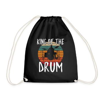 King Of The Drum Retro Vintage for drummers - Drawstring Bag - black - Front