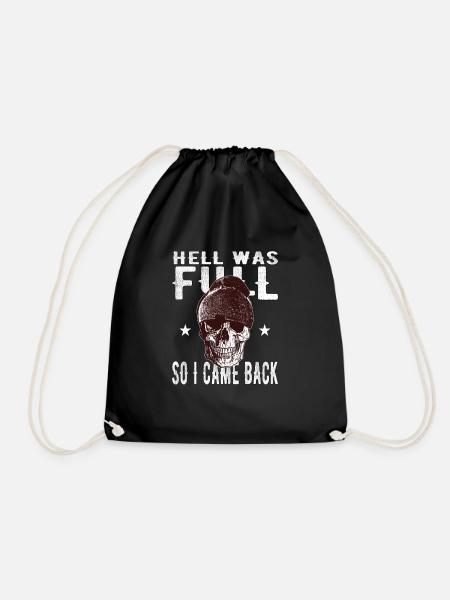 Totenkopf - Die Hölle war voll, also bin zurück - Turnbeutel - Schwarz