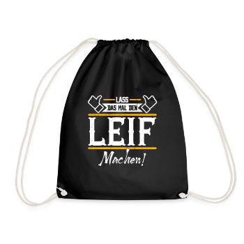 Leif Geschenkidee Geschenk Geburtstag - Turnbeutel - Schwarz - Vorne
