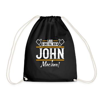 John Geschenkidee Geschenk Geburtstag - Turnbeutel - Schwarz - Vorne