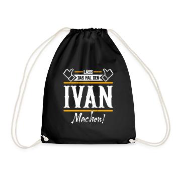 Ivan Geschenkidee Geschenk Geburtstag - Turnbeutel - Schwarz - Vorne