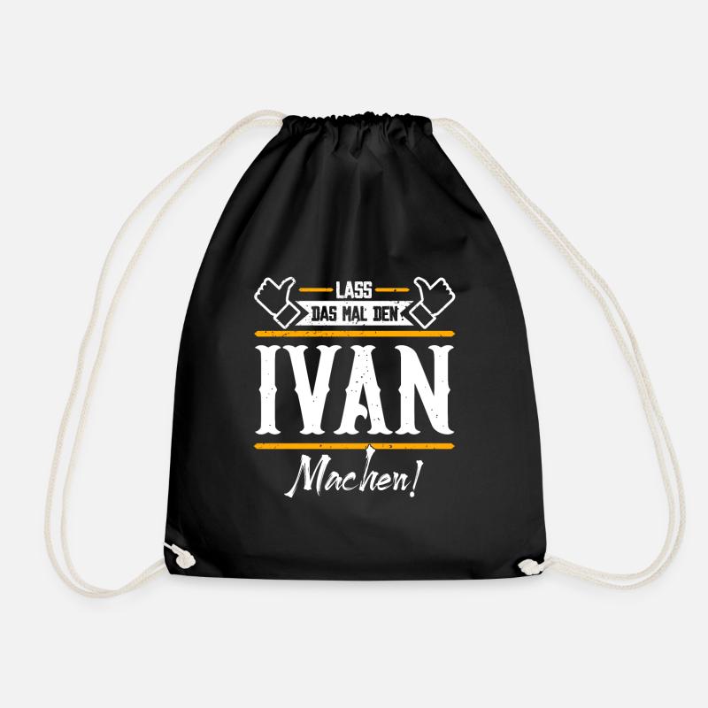 Ivan Geschenkidee Geschenk Geburtstag - Turnbeutel - Schwarz