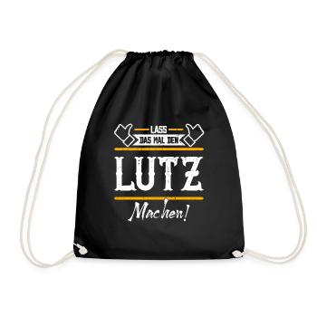 Lutz Geschenkidee Geschenk Geburtstag - Turnbeutel - Schwarz - Vorne