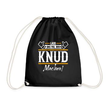 Knud Geschenkidee Geschenk Geburtstag - Turnbeutel - Schwarz - Vorne