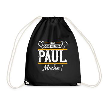 Paul Geschenkidee Geschenk Geburtstag - Turnbeutel - Schwarz - Vorne