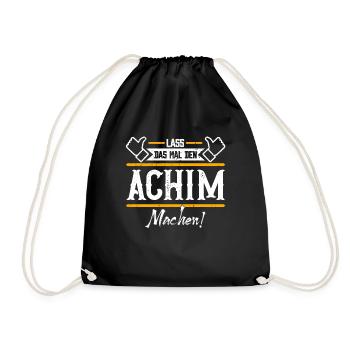 Achim Geschenkidee Geschenk Geburtstag - Turnbeutel - Schwarz - Vorne