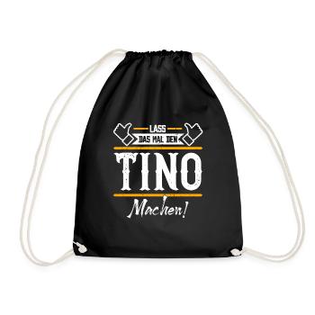Tino Geschenkidee Geschenk Geburtstag - Turnbeutel - Schwarz - Vorne