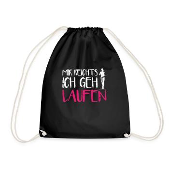 Mir Reichts Ich Geh Laufen Damen Läuferin Joggen - Turnbeutel - Schwarz - Vorne