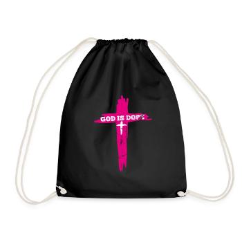 Gott Ist Cool Christlicher Glaube Religion Beten - Turnbeutel - Schwarz - Vorne