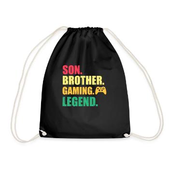 Novelty Brother Gaming Competing Computer Role - Drawstring Bag - black - Front