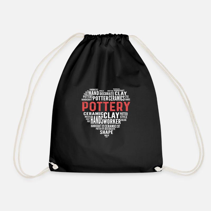 Make pottery. For potters, potters and ceramists - Drawstring Bag - black