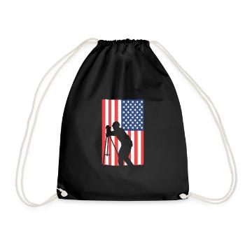 Patriotischer Landvermesser. Usa-vermessung. - Turnbeutel - Schwarz - Vorne
