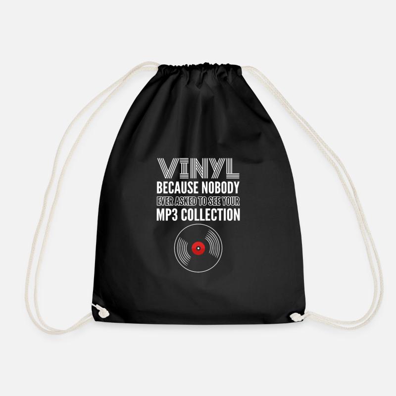 Vinyl, Weil Niemand Nach Ihrer Mp3-sammlung - Turnbeutel - Schwarz