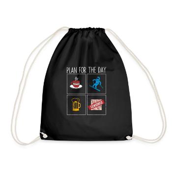 Ski Racing Skiers Downhill Skiing - Drawstring Bag - black - Front