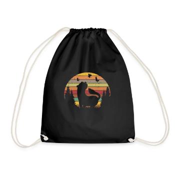Ferret Retro Weasel Vintage - Drawstring Bag - black - Front
