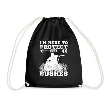 Funny Hunting protect the bushes - Drawstring Bag - black - Front