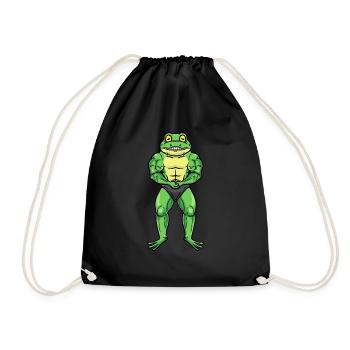 Frog Fitness Gym Motivation - Drawstring Bag - black - Front
