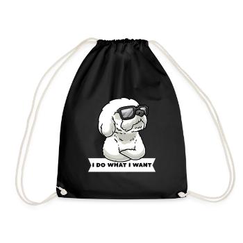Bichon Frisé têtu Bichon bouclé - Sac de sport léger - noir - Devant