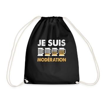 I Am Moderation Drink In Moderation Level Beer - Turnbeutel - Schwarz - Vorne