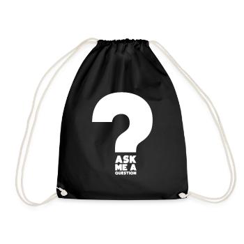 Hilarious Ask A Question Sharing Knowledge Data - Drawstring Bag - black - Front