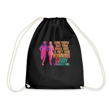 Running Runner Half Marathon - Drawstring Bag - black - Front