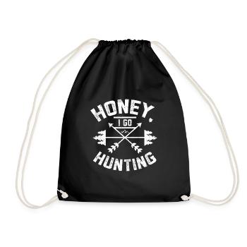 Chérie je vais à la chasse - Sac de sport léger - noir - Devant