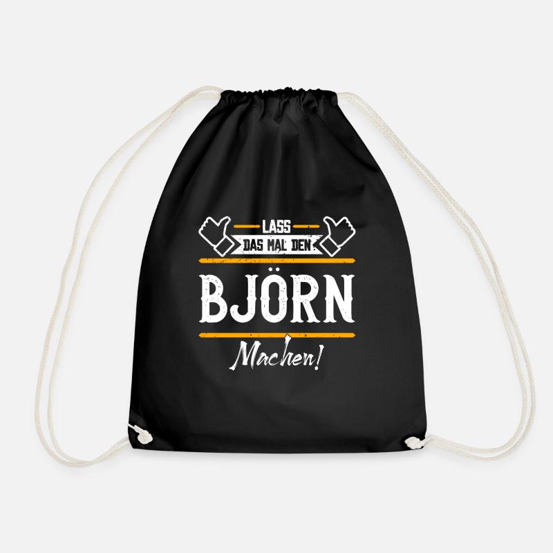 Björn Geschenkidee Geschenk Geburtstag - Turnbeutel - Schwarz