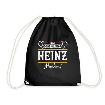 Heinz Geschenkidee Geschenk Geburtstag - Turnbeutel - Schwarz - Vorne