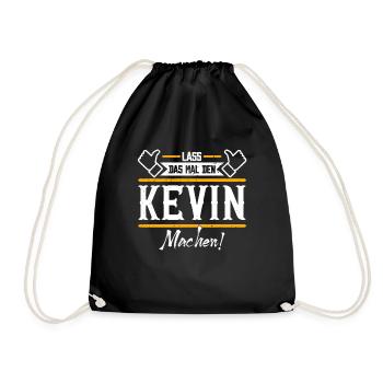 Kevin Geschenkidee Geschenk Geburtstag - Turnbeutel - Schwarz - Vorne