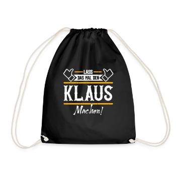 Klaus Geschenkidee Geschenk Geburtstag - Turnbeutel - Schwarz - Vorne